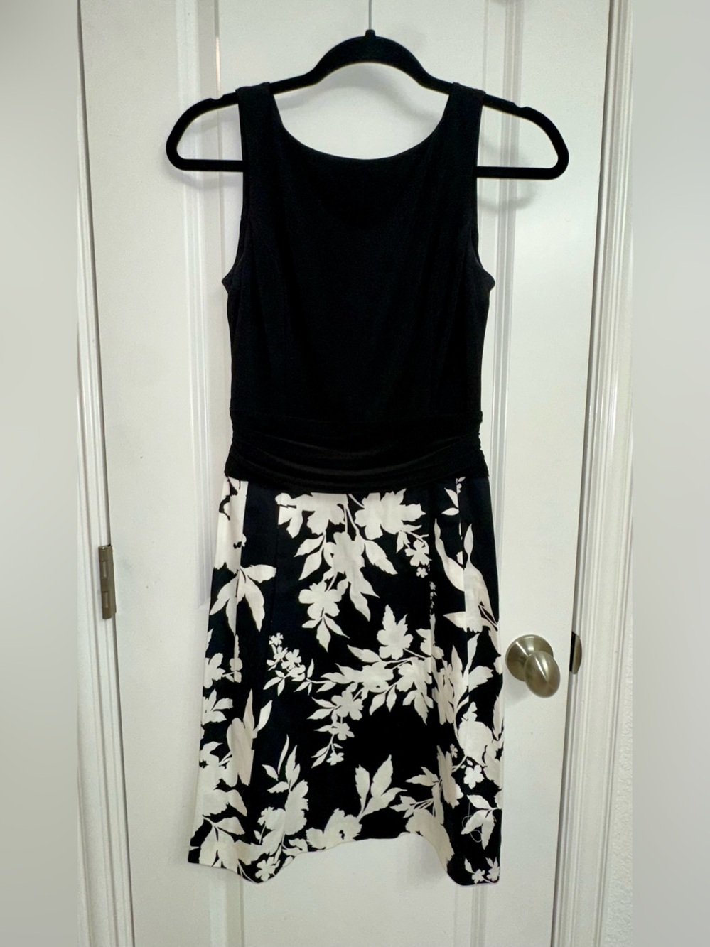 American Living Black and White Floral Sleeveless Dress